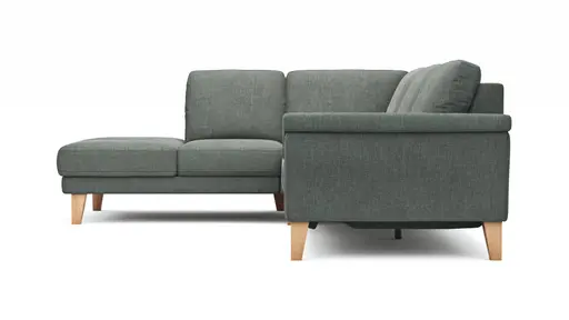 Ecksofa Rockport A - Ecke links mit 2,5-Sitzer inkl. Relaxfunktion (motorisch), Stoff, Grau