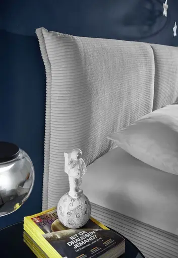 Bettgestell ALICA- Liegefläche ca. 180x200 cm, Stoff, Weiß