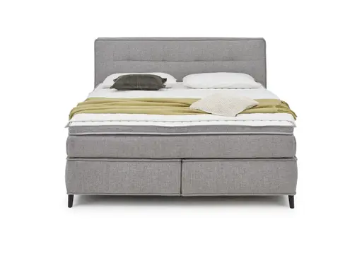 Boxspringbett- Liegefläche ca. 180x200 cm, Stoff, Grau