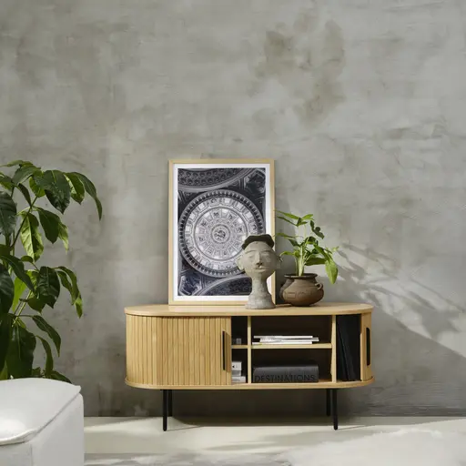 TV-Lowboard - B ca. 120 cm, Eiche Furnier, Natur