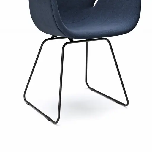 Armlehnstuhl Tooon - Stoff Dunkelblau, Kufe, Schwarz