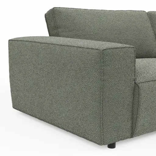 Ecksofa Lilaia - 1,5-Sitzer XL mit Chaise Longue XL rechts, Stoff, Olivgrün