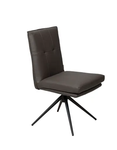 Stuhl MARCELLA - drehbar, Leder, Dunkelbraun