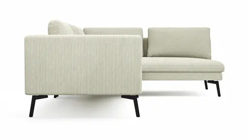 Ecksofa Helmi - 2,5-Sitzer, Ecke rechts, Cord, Creme
