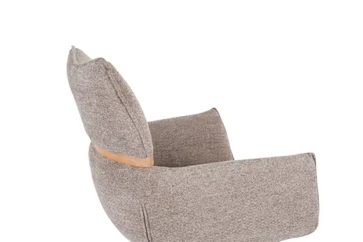 Armlehnstuhl MAROU - drehbar, Stoff, Braun