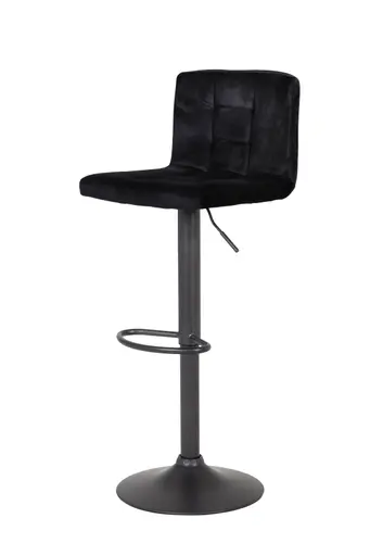 Barhocker - höhenverstellbar, Stoff, Schwarz