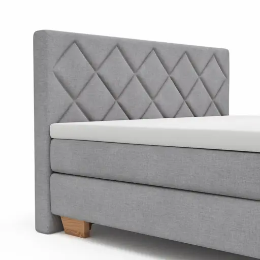 Boxspringbett Taja - Liegefläche ca. 180x200 cm, Stoff, Grau