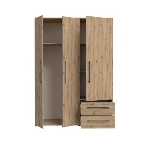 Drehtürenschrank FATHIE- B ca. 144 cm, Eiche Dekor Artisan