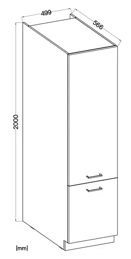 Hochschrank- B ca. 200 cm, Weiß