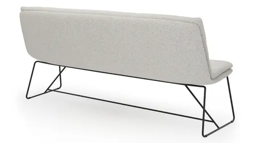 Bank Jukka - B ca. 200 cm, Stoff, Champagner, Kufe, Schwarz