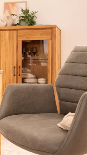 Armlehnstuhl Dalyan - drehbar, Stoff, Grau