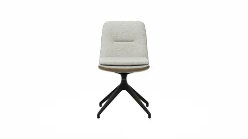 Polsterstuhl Macano - drehbar, Stoff & Leder, Hellgrau, Steingrau