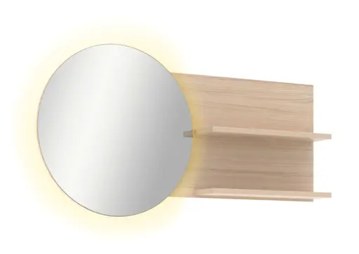 Garderobe - mit Beleuchtung, Riva Eiche Nachbildung, Basalt