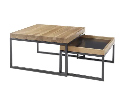 Couchtisch - 2-er Set, Asteiche massiv