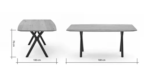 Esstisch 3150 - LB ca. 180x100 cm, Eiche massiv geölt
