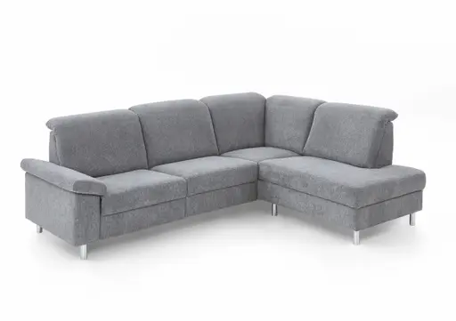 Ecksofa - 2-Sitzer mit Ecke rechts, Stoff, Platin