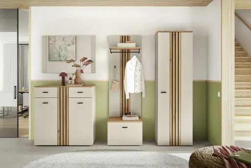 Schuhbank - B ca. 60 cm, Kaschmir, Evoke Eiche Nachbildung