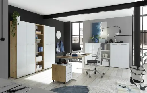 Aktenregal GWEN - B/H/T ca. 50x196x37 cm, Eiche Dekor