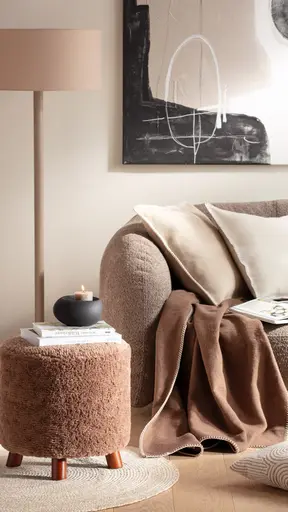 Deko-Hocker - HD ca. 40x40 cm, Beige