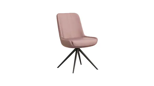 Stuhl Mis - Leder, Mauve, Gestell, Schwarz