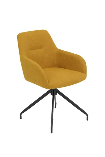 Armlehnstuhl - drehbar, Stoff, Gelb