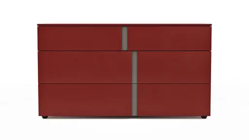 Kommode Loretto - BHT ca. 127x70x51 cm, Lack matt, Bordeaux