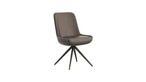 Stuhl Mis - Leder, Dunkelbraun, Gestell, Schwarz