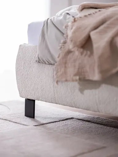 Polsterbett - Liegefläche ca. 180x200 cm, Stoff, Beige