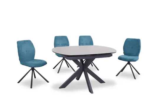 Stuhl MANOA - drehbar, Stoff, Petrol