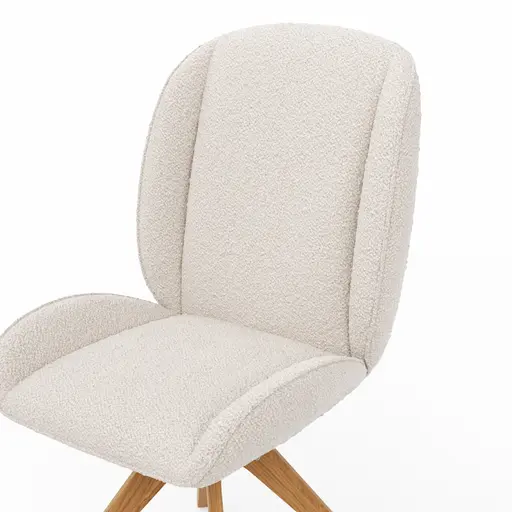 Stuhl Alara - drehbar, Stoff, Weiß