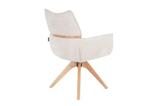 Armlehnstuhl MAROU - drehbar, Stoff, Beige