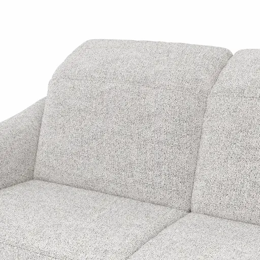 Ecksofa Canterbury - 2,5-Sitzer mit Longchair rechts, inkl. Relaxfunktion (motorisch) und Kopfteilverstellung, Stoff, Offwhite