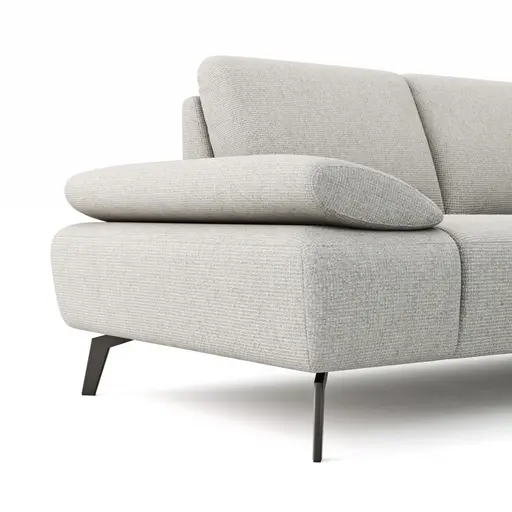 Sofa Theodor – 2-Sitzer inkl. Armlehne/Sitztiefe verstellbar, Stoff, Beige