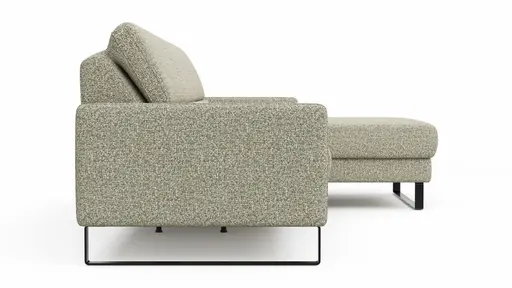 Ecksofa Valera - 3-Sitzer mit Longchair rechts inkl. Rückenlehne verstellbar, Stoff, Limone