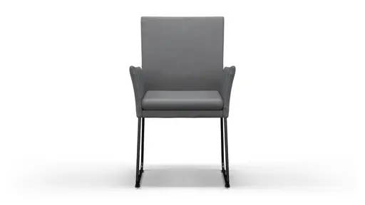 Armlehnstuhl Saragossa - Leder, Anthrazit