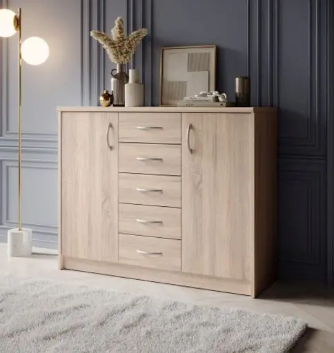Kommode - B ca. 109 cm, Sonoma Eiche Nachbildung