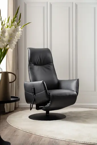 Relaxsessel Marsala - inklusive Motorischer Verstellung und Aufstehhilfe, Leder, Grau