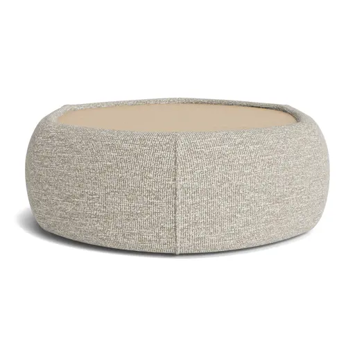Hocker Serava/Honey - Large, mit Platte, Stoff, Sand