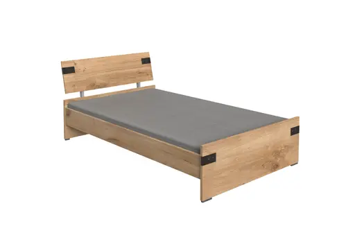 Bettgestell- Liegefläche ca, 120x200 cm, Eiche Dekor, Graphit