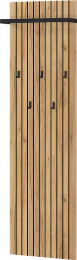 Garderobenpaneel - B ca. 46 cm, Navarra Eiche Nachbildung, Schwarz