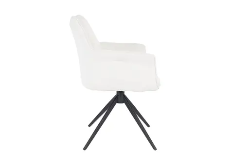 Armlehnstuhl MAIKE - drehbar, Stoff, Weiß