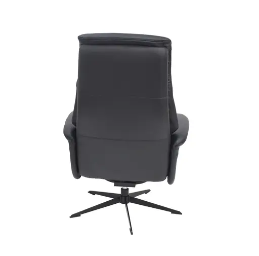 TV-Sessel MENNIS mit Hocker - drehbar, Relaxfunktion, Kopfteilverstellung, Leder, Schwarz