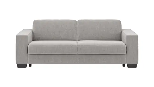 Sofa Nuoro - 3-Sitzer inkl. Schlaffunktion, Stoff, Grau