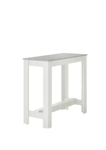 Bartisch - LB ca. 115x50 cm, Betonoptik, Weiß