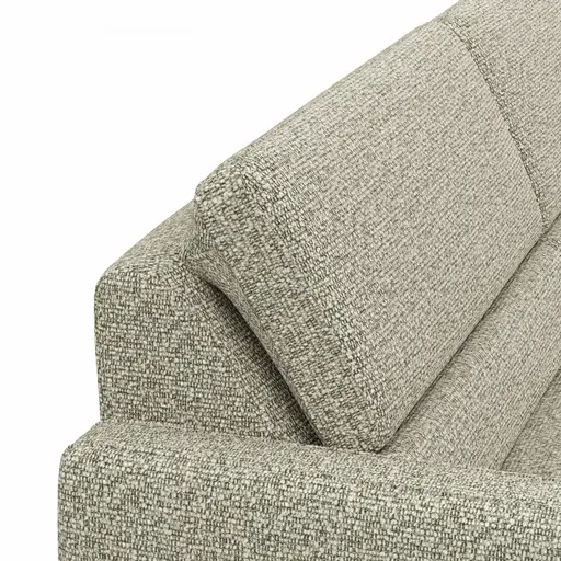 Ecksofa Valera - 3-Sitzer mit Longchair rechts inkl. Rückenlehne verstellbar, Stoff, Limone