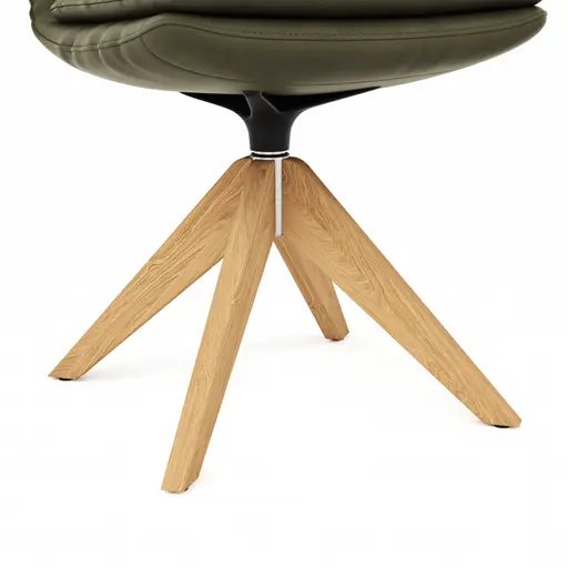 Polsterstuhl Macano - drehbar, Leder, Olive