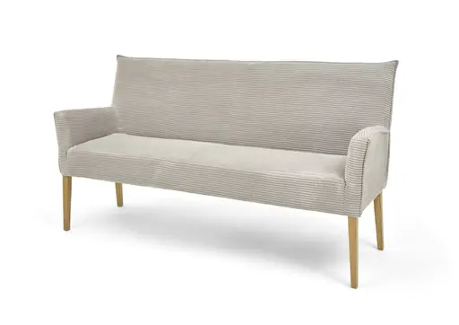 Polsterbank SITTING TOGETHER_K- Stoff, Hellgrau, Eiche, Natur