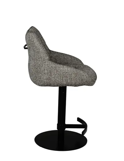 Barhocker MATTEA - drehbar, höhenverstellbar, Stoff, Braun