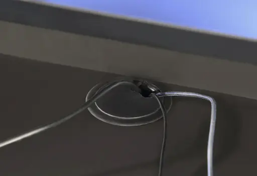 Schreibtisch FJODOR - mit Beleuchtung, Schwarz matt