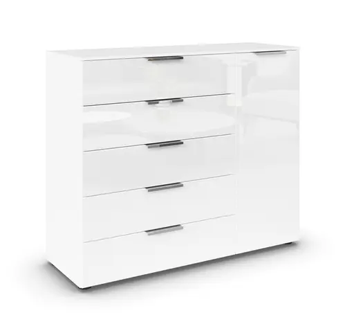 Kommode RIPP- Weiß, Glas, Weiß